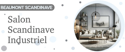 aménagement d'un salon scandinave industriel