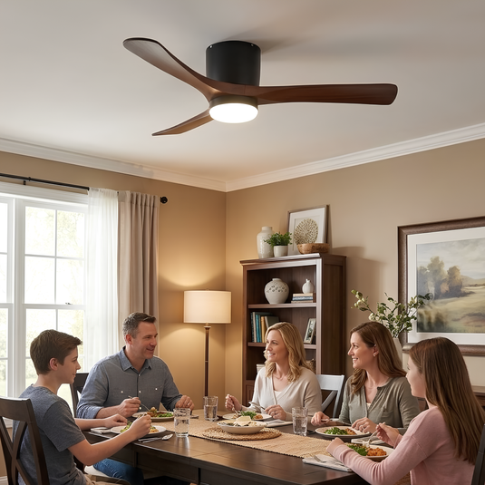 Ventilateur de Plafond en Bois avec LED Intégrée