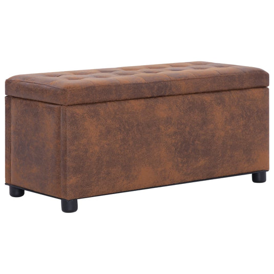 Banc de Rangement Pouf Marron Chocolat