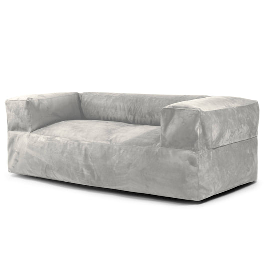 Canapé Pouf Design en Suede Gris Perle