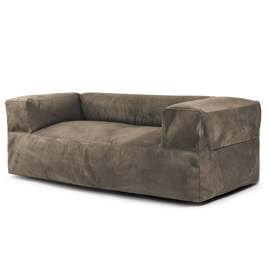 Canapé Pouf Design en Suede Marron Chocolat