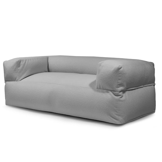 Canapé Pouf en Bouclette Gris Acier