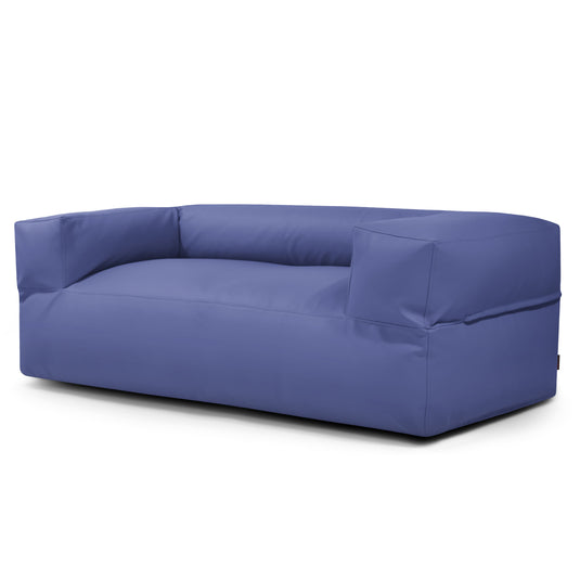 Canapé Pouf en Cuir Bleu de France