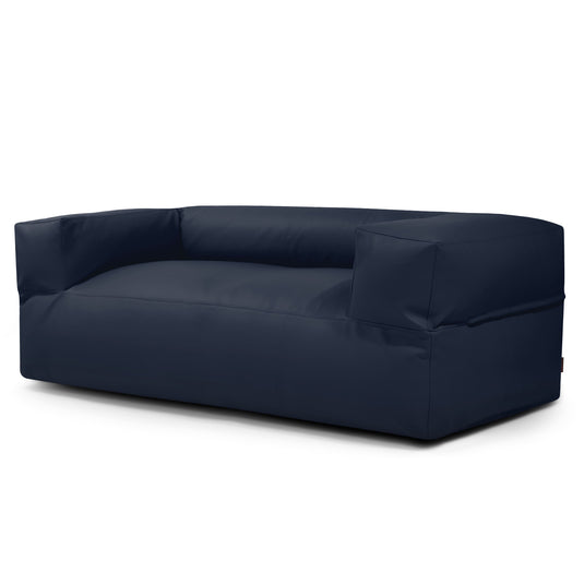 Canapé Pouf en Cuir Bleu Marine