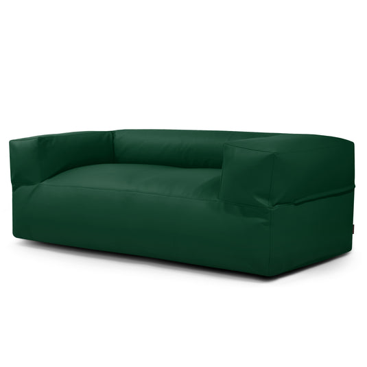Canapé Pouf en Cuir Vert Fôret