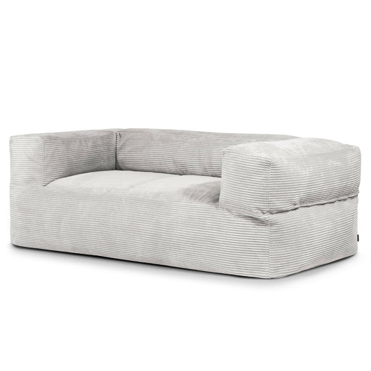 Canapé Pouf en Velours Côtelé Beige Crème