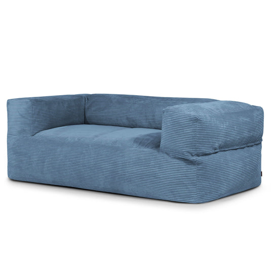 Canapé Pouf en Velours Côtelé Bleu Canard