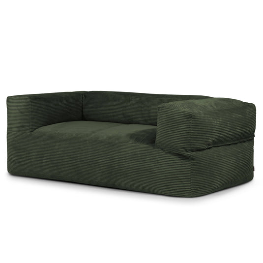Canapé Pouf en Velours Côtelé Vert Forêt