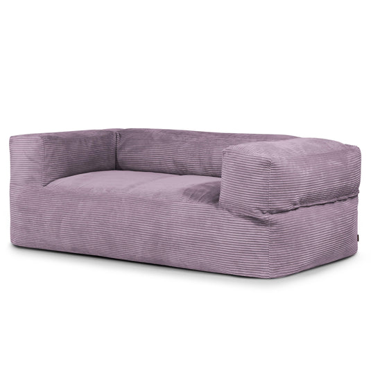 Canapé Pouf en Velours Côtelé Violet Lavande