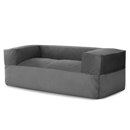 Canapé Pouf en Velours Gris Anthracite