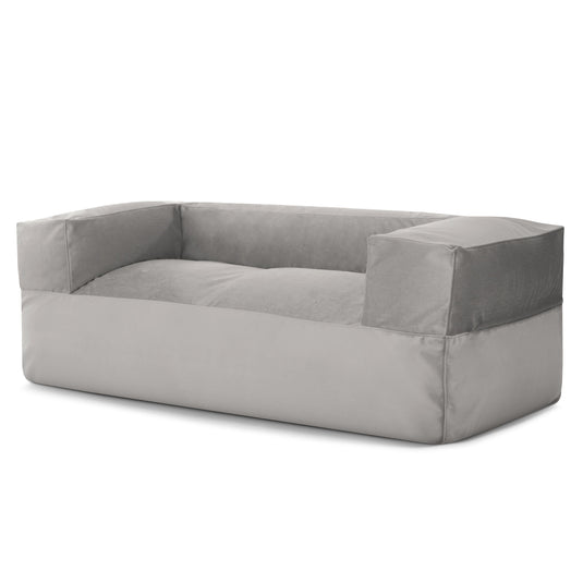 Canapé Pouf en Velours Gris Perle