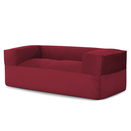 Canapé Pouf en Velours Rouge Rubis