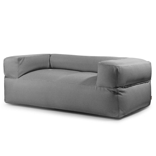 Canapé Pouf pour Piscine Noir et Blanc