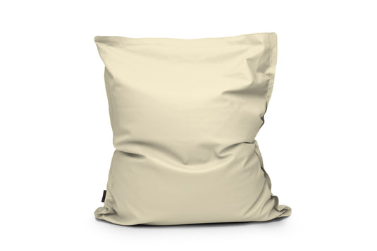 Coussin Pouf Cuir Beige Crème