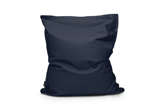 Coussin Pouf Cuir Bleu Marine
