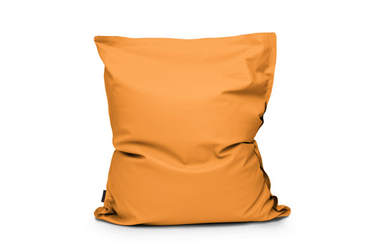 Coussin Pouf Cuir Jaune Moutarde