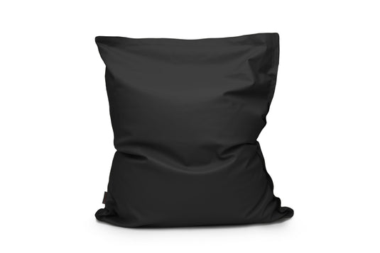 Coussin Pouf Cuir Noir Profond