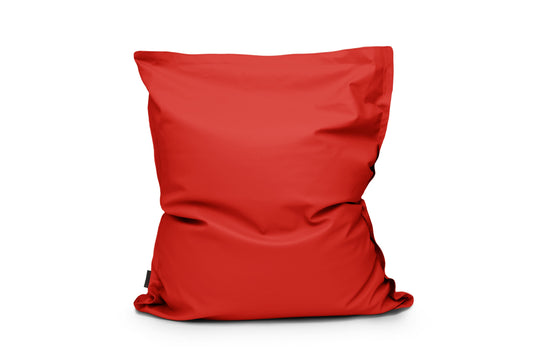 Coussin Pouf Cuir Rouge Bordeaux