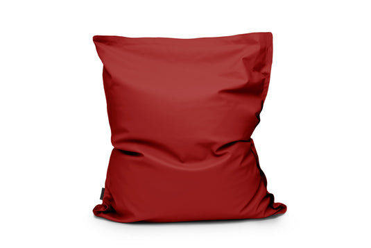 Coussin Pouf Cuir Rouge Garance