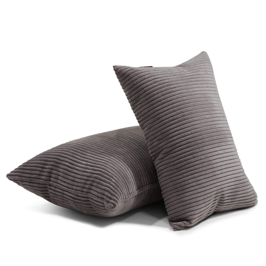 Coussin Pouf en Velours Cotelé Beaumont Concept