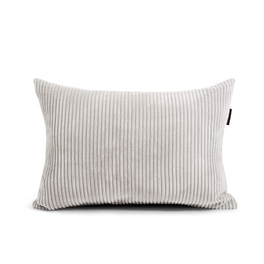 Coussin Pouf en Velours Cotelé Beige Crème Beaumont Concept