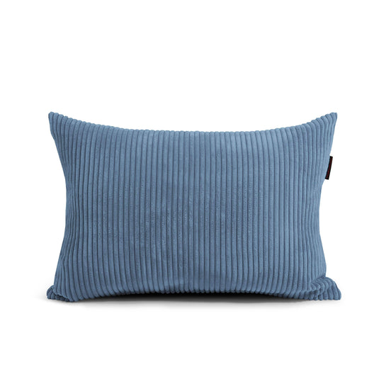 Coussin Pouf en Velours Cotelé Bleu Canard Beaumont Concept