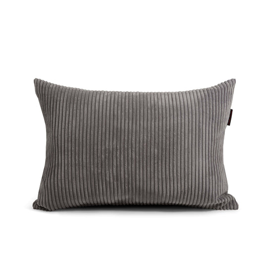 Coussin Pouf en Velours Cotelé Gris Anthracite Beaumont Concept