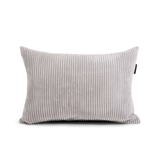 Coussin Pouf en Velours Cotelé Gris Perle Beaumont Concept