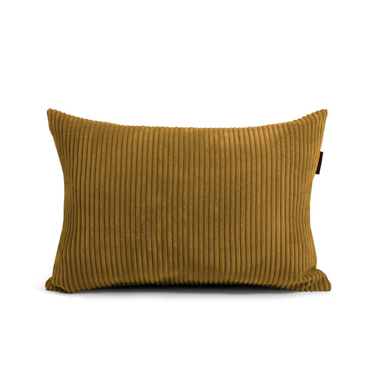 Coussin Pouf en Velours Cotelé Jaune Ocre Beaumont Concept