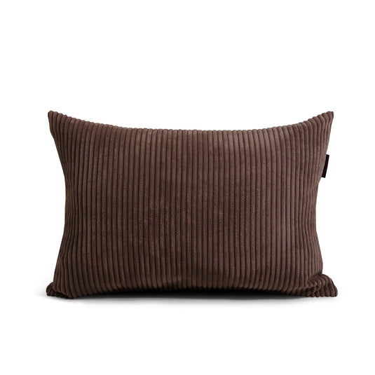 Coussin Pouf en Velours Cotelé Marron Chocolat Beaumont Concept