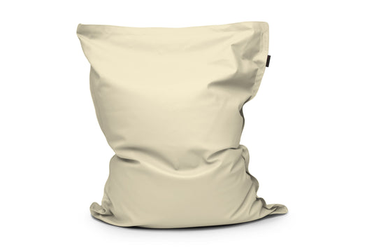 Coussin Pouf Géant Cuir Beige Crème