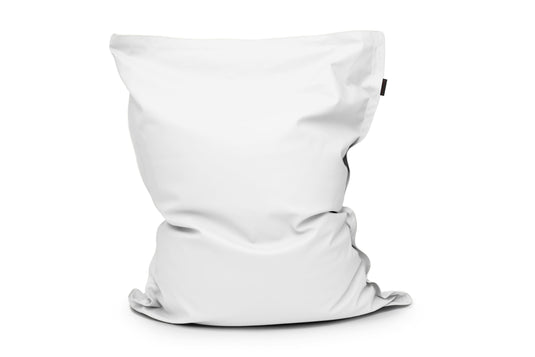 Coussin Pouf Géant Cuir Blanc Neige