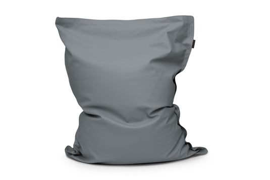 Coussin Pouf Géant Cuir Gris Acier