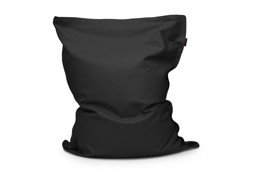 Coussin Pouf Géant Cuir Noir Profond