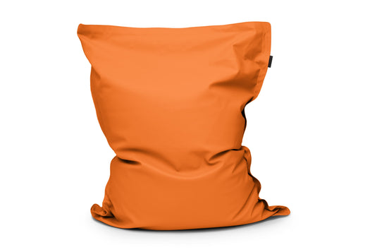 Coussin Pouf Géant Cuir Orange Mandarine