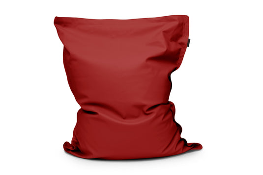 Coussin Pouf Géant Cuir Rouge Bordeaux