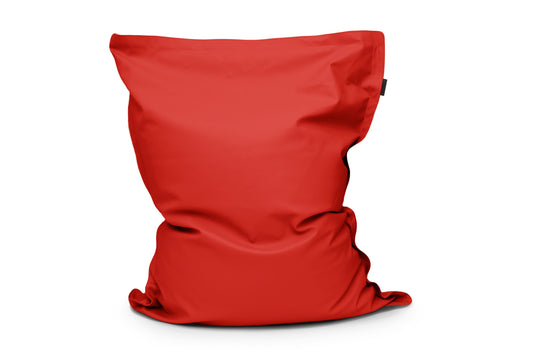 Coussin Pouf Géant Cuir Rouge Garance