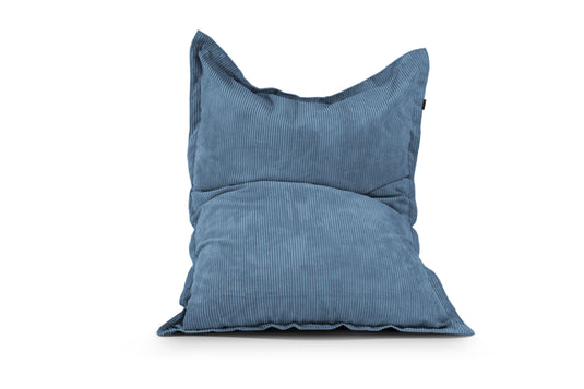Coussin Pouf Géant Velours Côtelé Bleu Canard