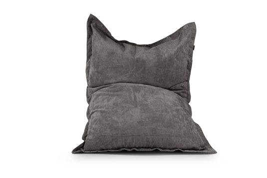 Coussin Pouf Géant Velours Côtelé Gris Anthracite
