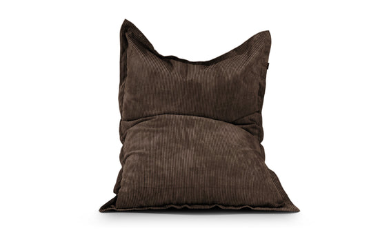 Coussin Pouf Géant Velours Côtelé Marron Chocolat