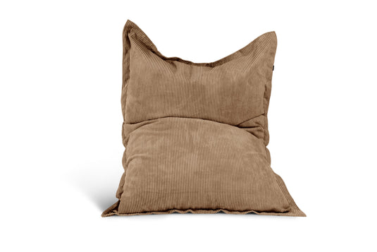 Coussin Pouf Géant Velours Côtelé Marron Noisette