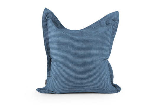 Coussin Pouf Velours Côtelé Bleu Canard