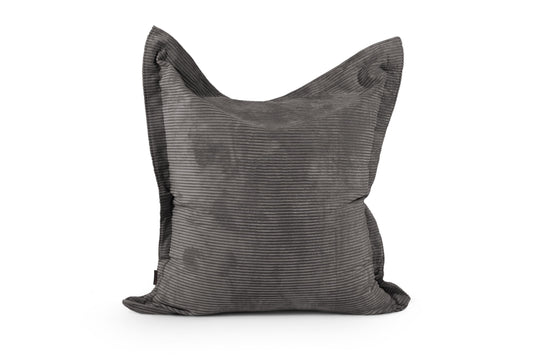 Coussin Pouf Velours Côtelé Gris Anthracite