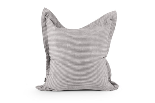 Coussin Pouf Velours Côtelé Gris Perle