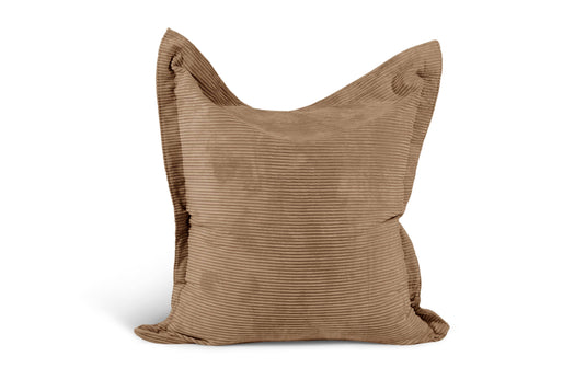 Coussin Pouf Velours Côtelé Marron Noisette