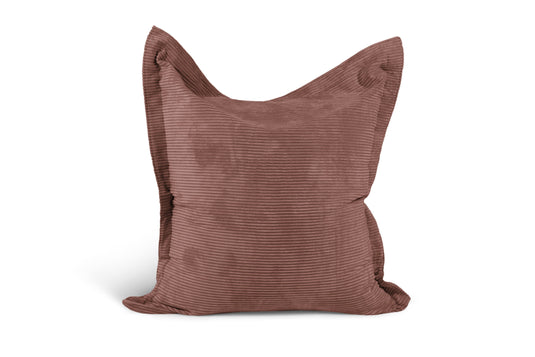 Coussin Pouf Velours Côtelé Rose Taupe