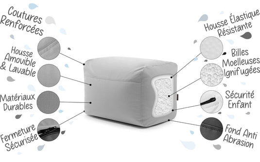 details pouf repose pied