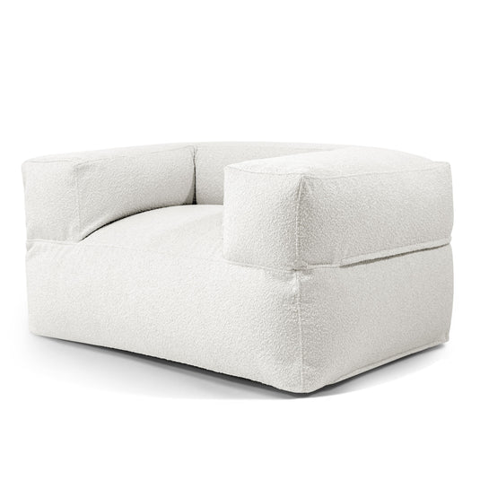 Fauteuil Pouf en Mouton Beige Crème