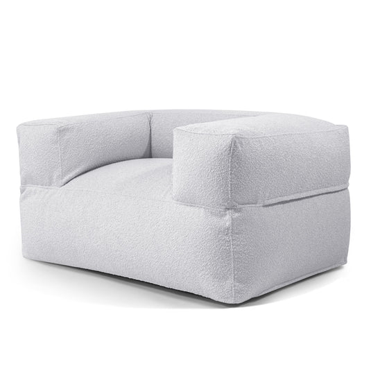 Fauteuil Pouf en Mouton Gris Perle