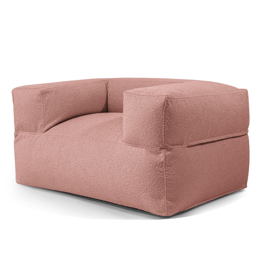 Fauteuil Pouf en Mouton Rose Taupe